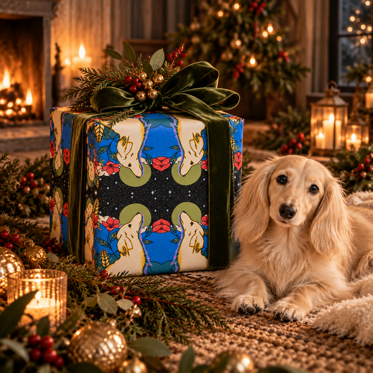 Victory Dachshund & the Moon Wrapping Paper